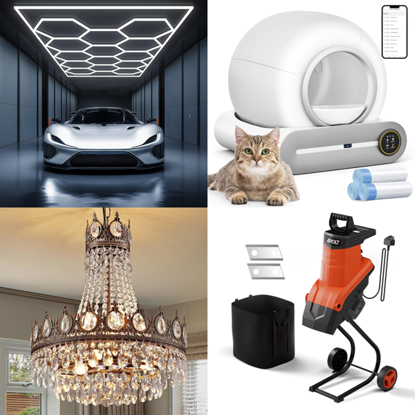 Source photograph for Pallet – Home, Garden, Technical Equipment – LED Lights, Garden Shredders, Ventilation Fans, Cat Litter Trays