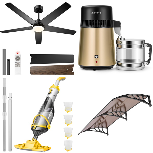 Source photograph for Pallet – Pool Equipment – Cordless Pool Vacuums, Telescopic Poles, Filter Bags
