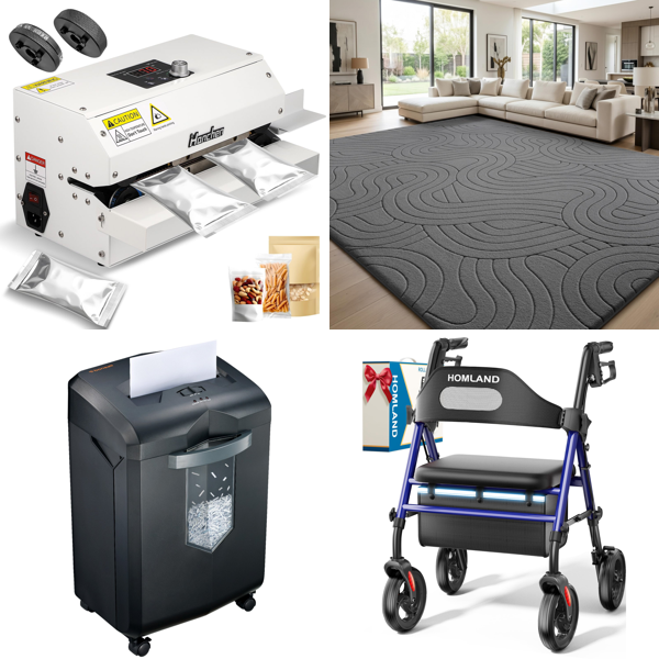 Source photograph for Pallet – Home & Commercial Equipment – Sealing Machine, Paper Shredder, Rugs, Wheelchair Ramp, Swing