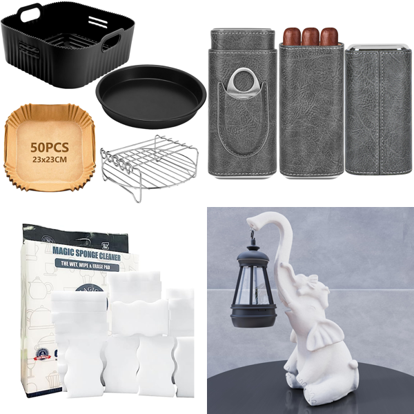 Source photograph for Pallet – Home Goods – Air Fryer Accessories, Cleaning Sponges, Cigar Cases, Garden Decorations