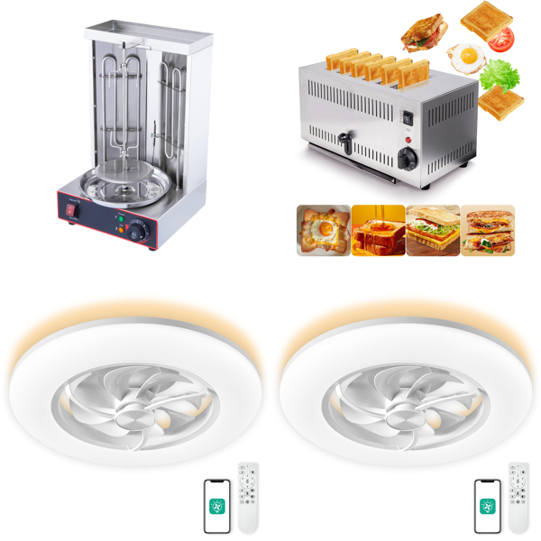 Source photograph for Pallet – Mixed Equipment – Shawarma Grills, Toasters, Ceiling Fans, Rotary Hammer Drills, Mattress Toppers