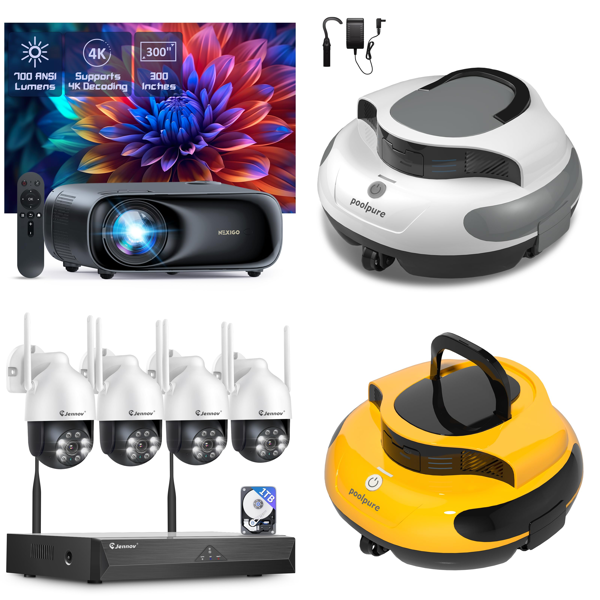 Source photograph for Pallet – Electronics, Automation – Projectors, Security Cameras, Pool Robots, Air Purifiers, Record Player