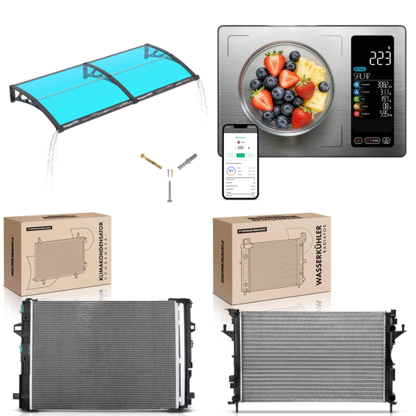 Source photograph for Pallet – Home, Automotive & Garden – Door Canopies, AC Evaporators, Kitchen Scales, Animal Repellents
