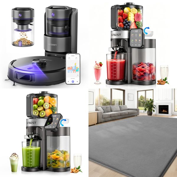 Source photograph for Pallet – Home Appliances – Robot Vacuum Cleaners, Juicers, Rugs, Speakers, Plant Stands, Dehumidifiers