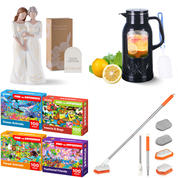 Source photograph for Pallet – Mixed Household Goods – Jigsaw Puzzles, Kids' Costumes, Glass Jug, Bathroom Brush, Desk Fan, Planting Bags