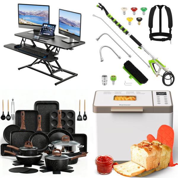Source photograph for Pallet – Mixed Home & Technical Equipment – Cookware, Pressure Washers, Mirrors, Sauna, Generator, 3D Station