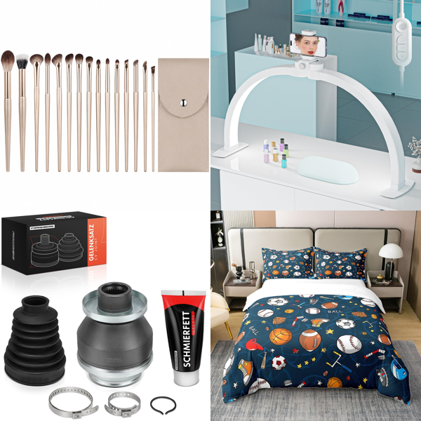 Source photograph for Pallet – Mixed Goods – Auto Parts, Beauty Accessories, Apparel, Footwear, Home Textiles