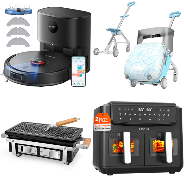 Source photograph for Pallet – Household Appliances – Robot Vacuums, Air Fryers, Air Coolers, Barbecue Grills
