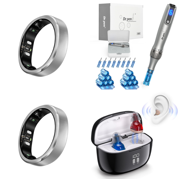Source photograph for Pallet – Electronics, Lighting – Smart Rings, Microneedling Pens, Hearing Devices, Car Radios, Game Controllers
