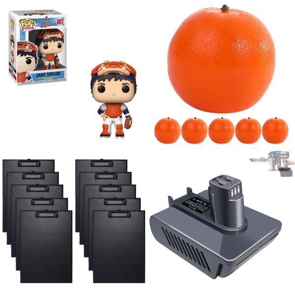 Source photograph for Pallet – Mixed Home & Office Goods – Collectible Figure, Clipboards, Glass Bowls, Air Fryer Accessories