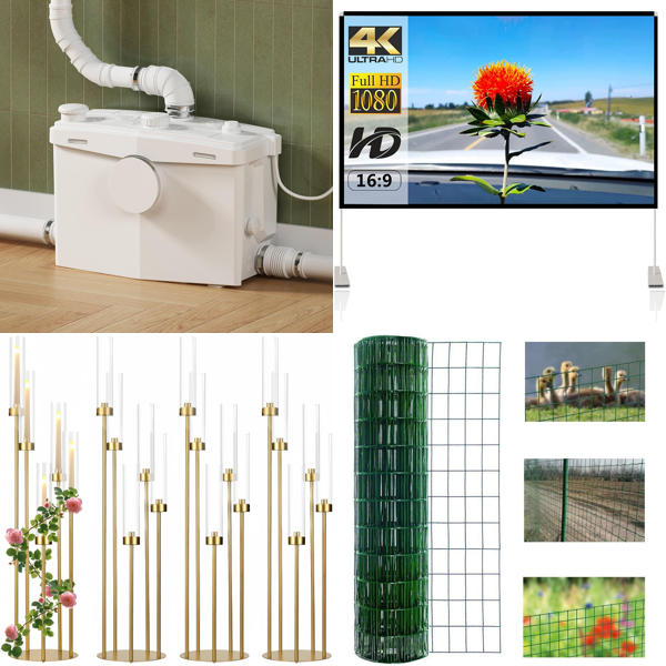 Source photograph for Pallet – Mixed Home & Garden – Projector Screens, Hedge Trimmers, Kids' Scooters
