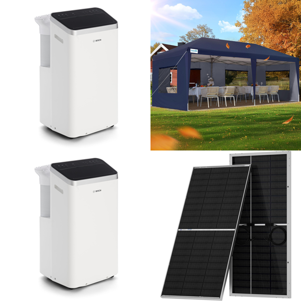 Source photograph for Pallet – Cooling & Energy – Portable Air Conditioners, Solar Panels, Garden Gazebos