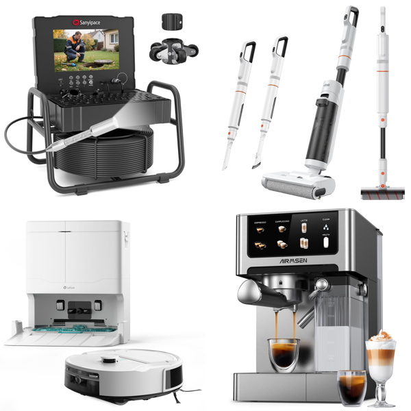 Source photograph for Pallet – Electrical Appliances – Pipe Inspection Camera, Robot Vacuums, Floor Cleaner, Espresso Machine