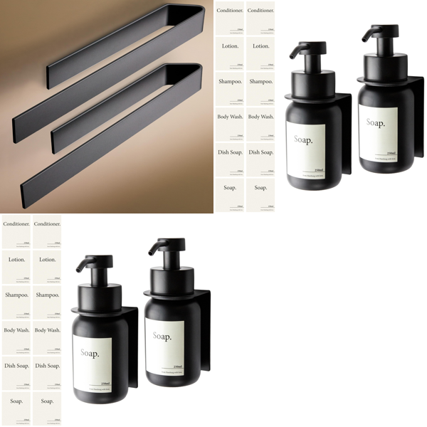 Source photograph for Pallet – Bathroom & Kitchen Accessories – Towel Rails, Wall-Mounted Soap Dispensers, Shampoo Dispensers