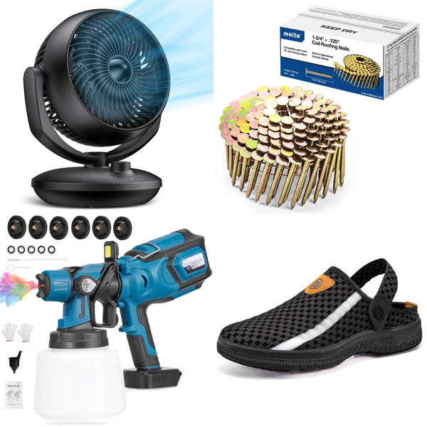 Source photograph for Pallet – Mixed Home & Garden Goods – Fans, Garden Hoses, Garden Shoes, Covers, Mattress Protectors, Workwear