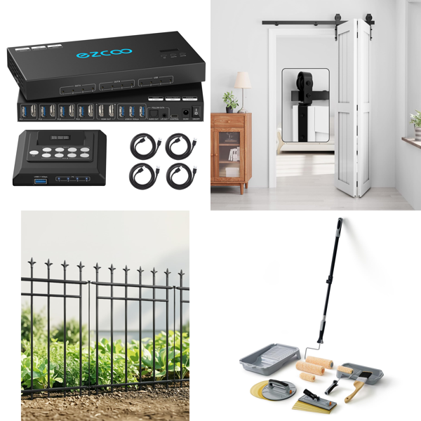 Source photograph for Pallet – Mixed Goods – KVM Switches, Garden Fences, Painting Sets, Sliding Door Hardware, Window Films