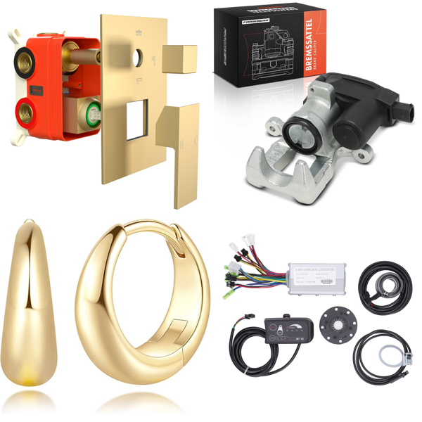 Source photograph for Pallet – Mixed Goods – Shower Sets, Gold Earrings, Brake Calipers, Electric Controllers
