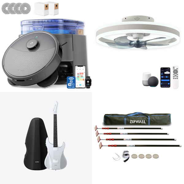 Source photograph for Pallet – Home Appliances – Robot Vacuums, Ceiling Fans, Bread Makers, Foot Spas
