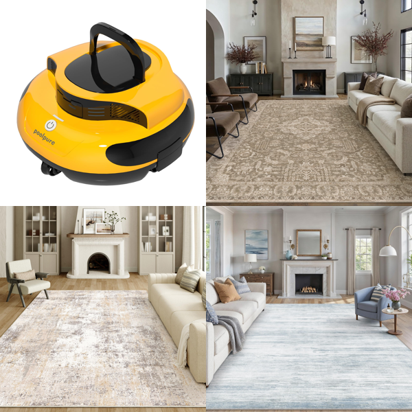 Source photograph for Pallet – Home Textiles & Pools – Robotic Pool Cleaner, Rugs, Pillows