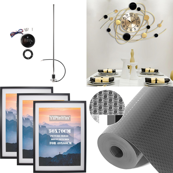 Source photograph for Pallet – Mixed Home & Garden – Fuel Sending Unit, Picture Frames, Wall Clock, Shelf Liners, Lawn Levelling Rake