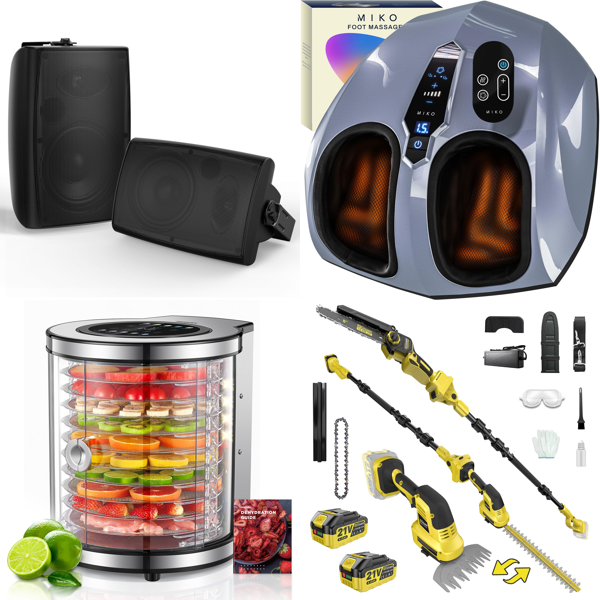 Source photograph for Pallet – Home & Leisure – Karaoke Systems, Speakers, Dehumidifiers, Hedge Trimmers, Vacuum Cleaners