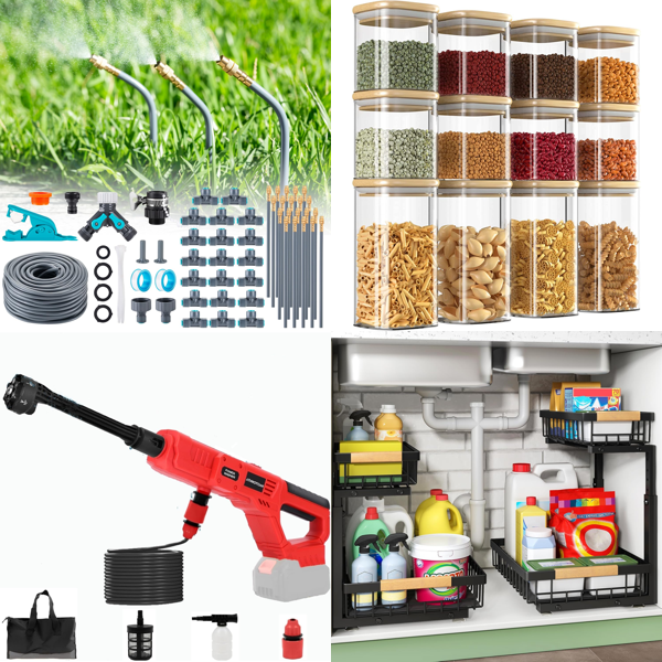 Source photograph for Pallet – Home & Garden – Irrigation Systems, Pressure Washers, Storage Jars, Kitchen Containers, Air Coolers