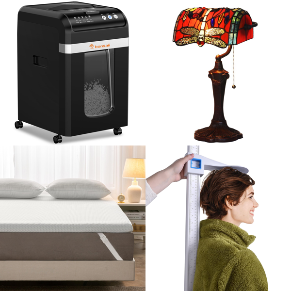 Source photograph for Pallet – Mixed Home Goods – Paper Shredders, Mattresses, Table Lamps, Induction Hobs