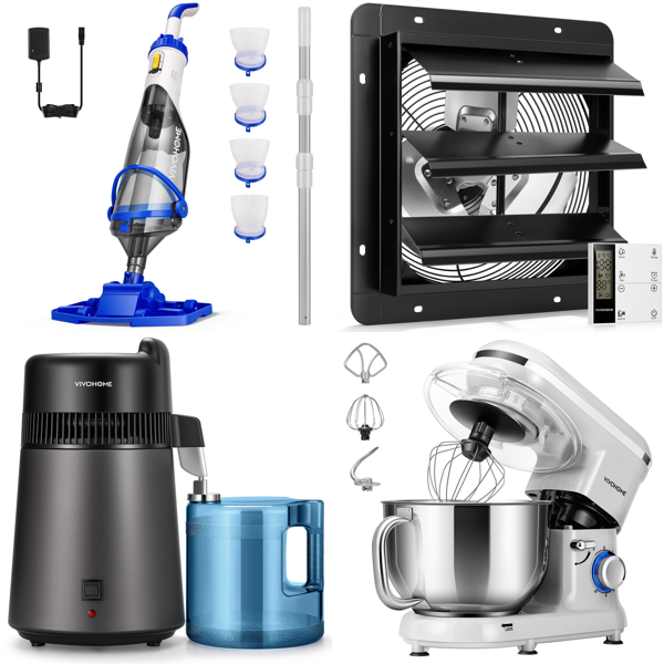 Source photograph for Pallet – Home & Garden Equipment – Pool Vacuums, Water Distillers, Ventilation Fans, Stand Mixers