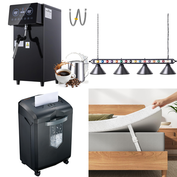 Source photograph for Pallet – Mixed Goods – Coffee Equipment, Paper Shredders, Lighting, Mattresses, Projection Screens