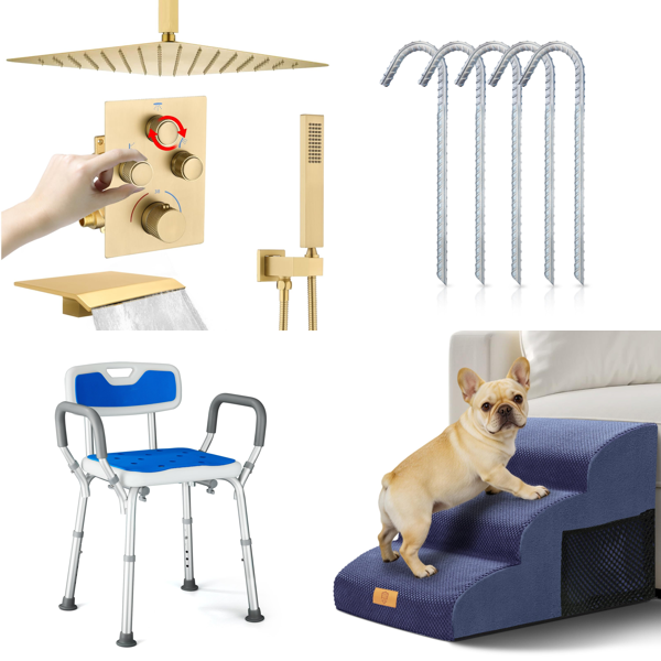 Source photograph for Pallet – Home, Garden & Pet Supplies – Shower Systems, Bath Chairs, Ground Anchors, Dog Stairs