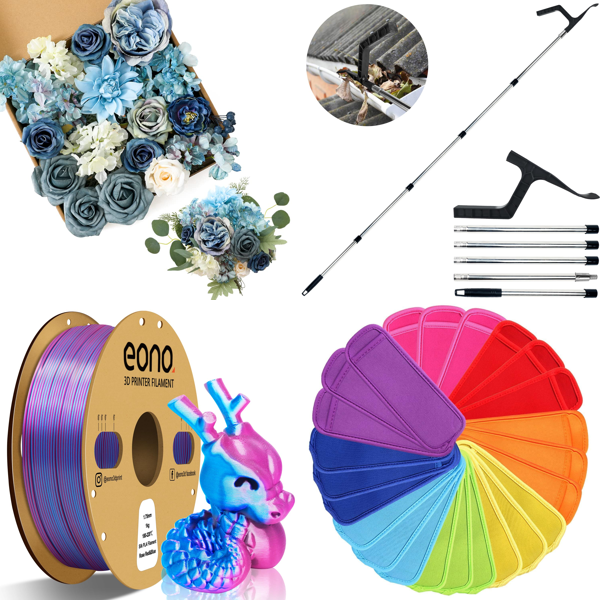 Source photograph for Pallet – Mixed Home Goods – Artificial Flowers, 3D Printer Filaments, Gutter Tools, Kitchen Organizers