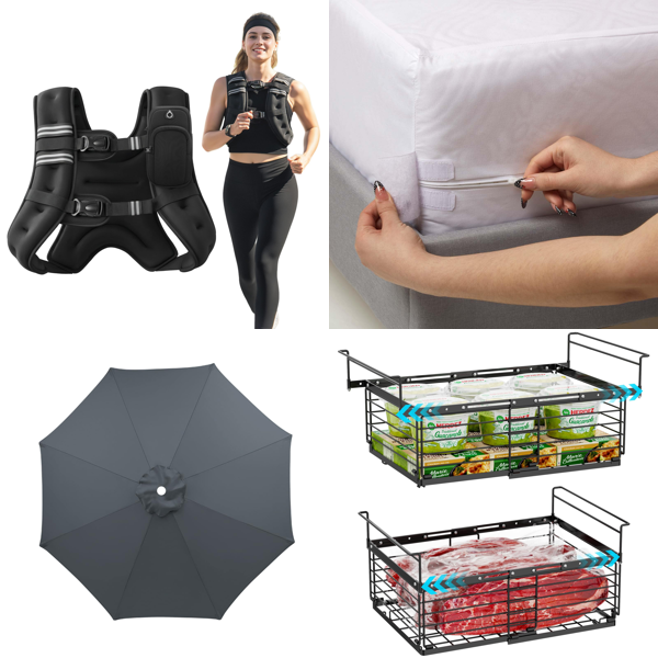 Source photograph for Pallet – Home Goods – Weighted Vests, Parasol Covers, Mattress Protectors, Freezer Baskets