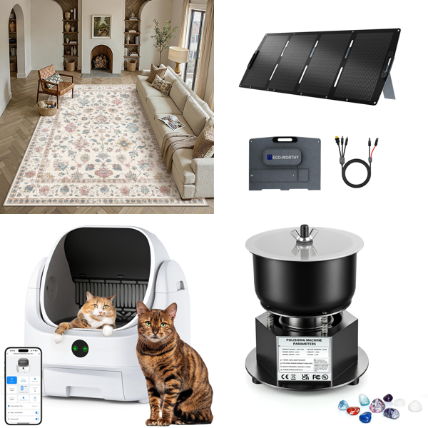 Source photograph for Pallet – Home & Garden – Rugs, Cat Litter Trays, Solar Panels, Polishing Machines, Fans