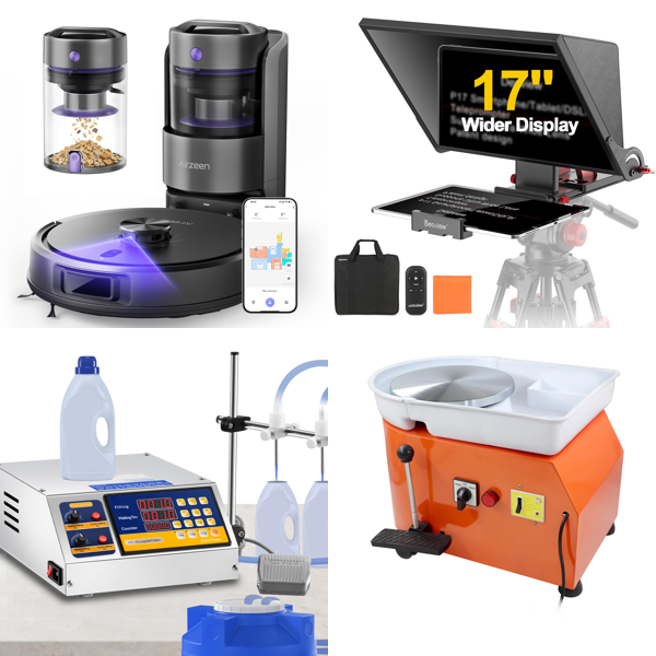 Source photograph for Pallet – Mixed Appliances – Robot Vacuum Cleaners, Air Fryers, Shredders, Ceiling Fans, Cookware