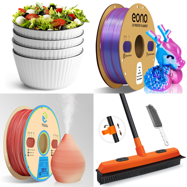 Source photograph for Pallet – Mixed Home & Leisure Goods – Pyjamas, Bowls, 3D Filament, Cleaning Tools, Puzzles, Kitchen Trivets