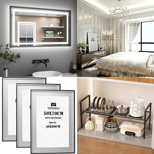 Source photograph for Pallet – Home Decor & Storage – Illuminated Mirrors, Picture Frames, Wallpaper, Pan Organisers