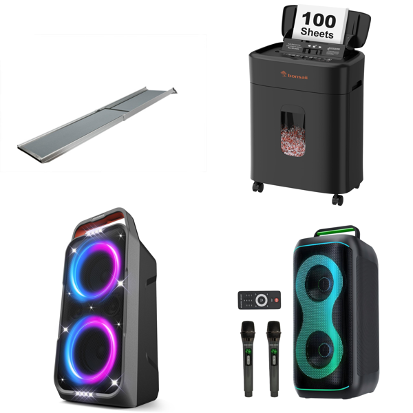 Source photograph for Pallet – Mixed Technology – Bluetooth Speaker, Karaoke System, Document Shredder, Vacuum Cleaner