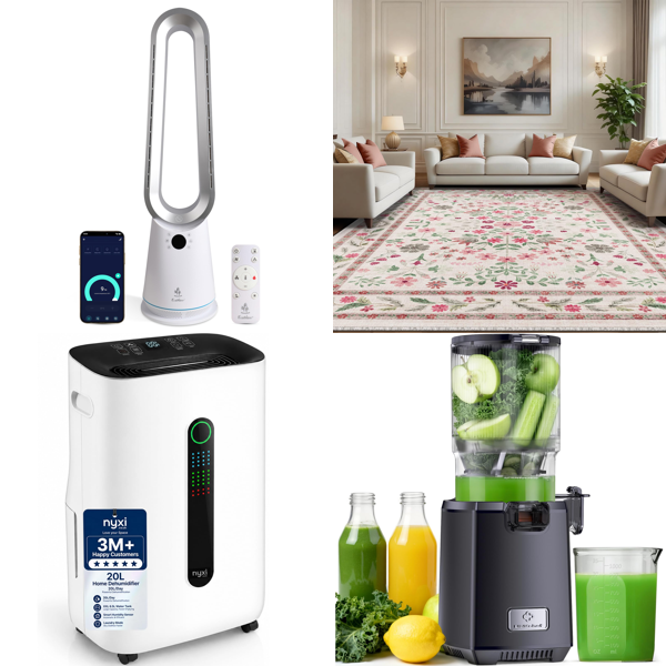 Source photograph for Pallet – Climate & Home Appliances – Fans, Dehumidifier, Juicers, Area Rug