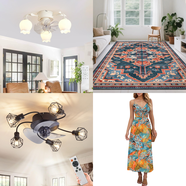 Source photograph for Pallet – Women's Apparel – Maxi Dresses, Beach Dresses, Floral Dresses, Pocket Dresses, Ceiling Fans, Area Rug
