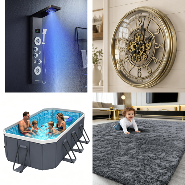 Source photograph for Pallet – Home, Garden & Renovation Items – Shower Panel, Pool, Rug, Mattress Topper, Garden Arch, Vinyl Flooring
