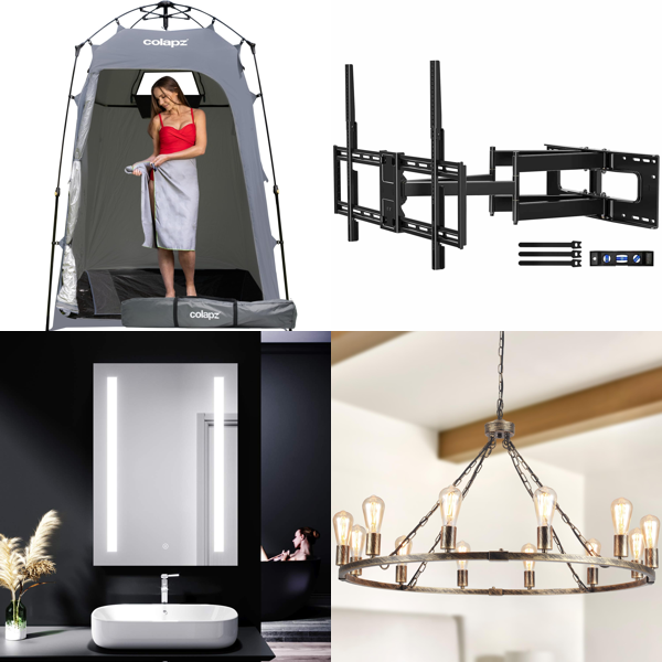 Source photograph for Pallet – Home, Lighting & Leisure – Shower Tents, Mirrors, TV Brackets, Lights, Children's Playsets