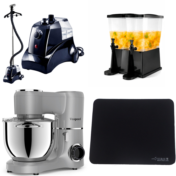Source photograph for Pallet – Mixed Goods And Appliances – Garment Steamer, Stand Mixers, Beverage Dispensers, Vacuum Cleaner