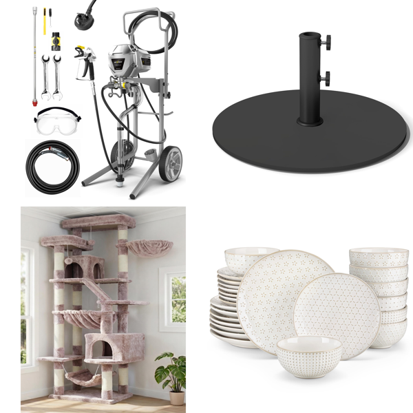 Source photograph for Pallet – Mixed Home & Garden – Air Conditioners, Paint Sprayers, Cat Trees, Parasol Bases
