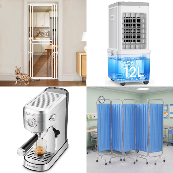 Source photograph for Pallet – Mixed Goods – Pet Gates, Espresso Machine, Mobile Air Cooler, Cordless Vacuum, Garden Gazebo