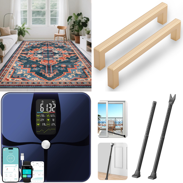 Source photograph for Pallet – Home Goods – Rugs, Smart Scales, Cabinet Handles, Door Security Bars, Workout Sets