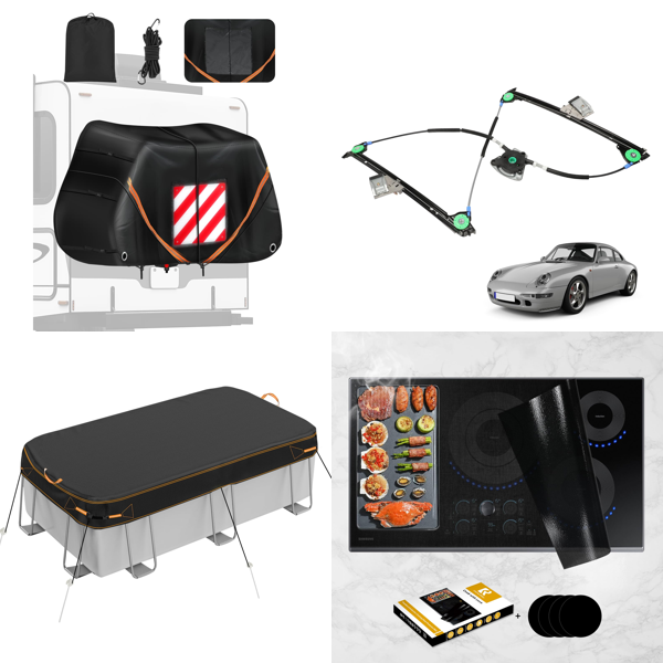 Source photograph for Pallet – Mixed Goods – Bicycle Covers, Air Coolers, Pool Covers, Game Controllers, Phone Cases