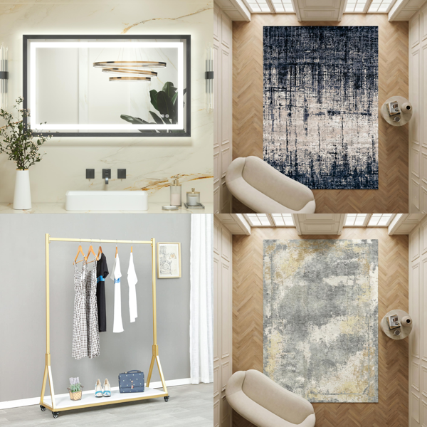 Source photograph for Pallet – Home Furnishings – Illuminated Mirrors, Rugs, Garment Racks, Wallpapers, Extension Tubes