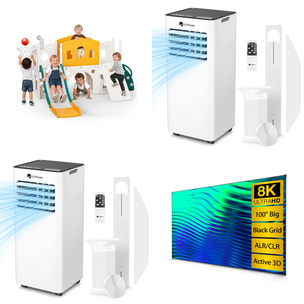 Source photograph for Pallet – Mixed Goods – Kids Slide, Portable Air Conditioners, Projector Screen