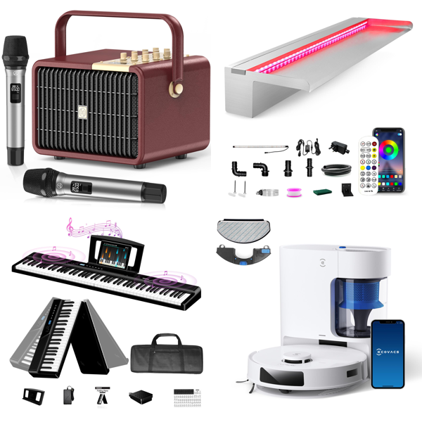 Source photograph for Pallet – Electronics & Entertainment – Karaoke System, Digital Piano, Robot Vacuum, 3D Printer, Projection Screen
