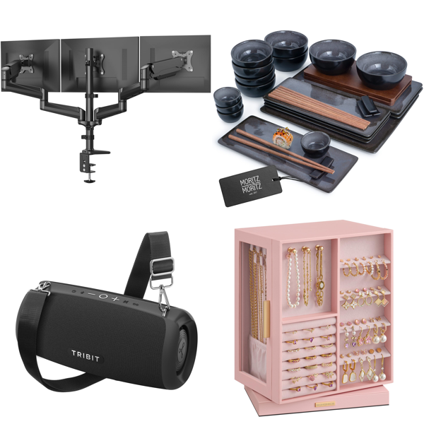 Source photograph for Pallet – Monitor Mounts & Home Accessories – Monitor Arms, Bluetooth Speaker, Sushi Set